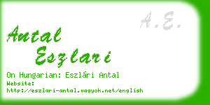 antal eszlari business card